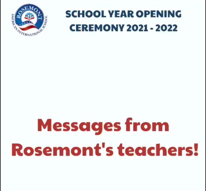 Messages from Rosemont's Teachers